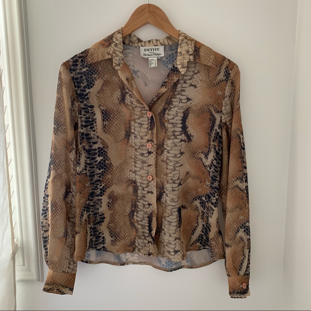 Vintage snake print blouse